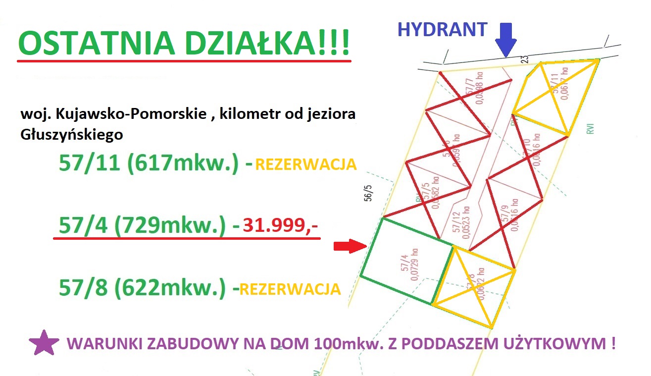 Miłachówek działki budowlane kilometr od pięknego Jeziora Głuszyńskiego